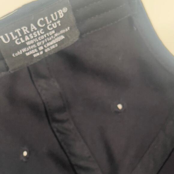 Ultra Club Classic Front Adj Black Red Star Gun Embroidered Cotton Cap Hat - Picture 3 of 11